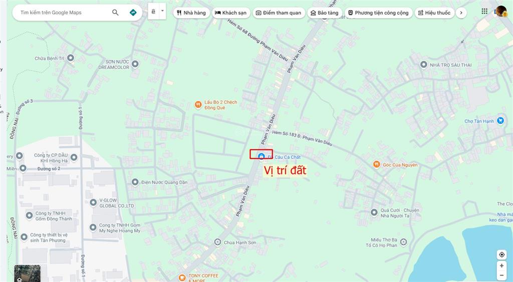Bán đất 5x18m, mặt tiền phạm văn diêu, p. tân hạnh, thổ cư 100%