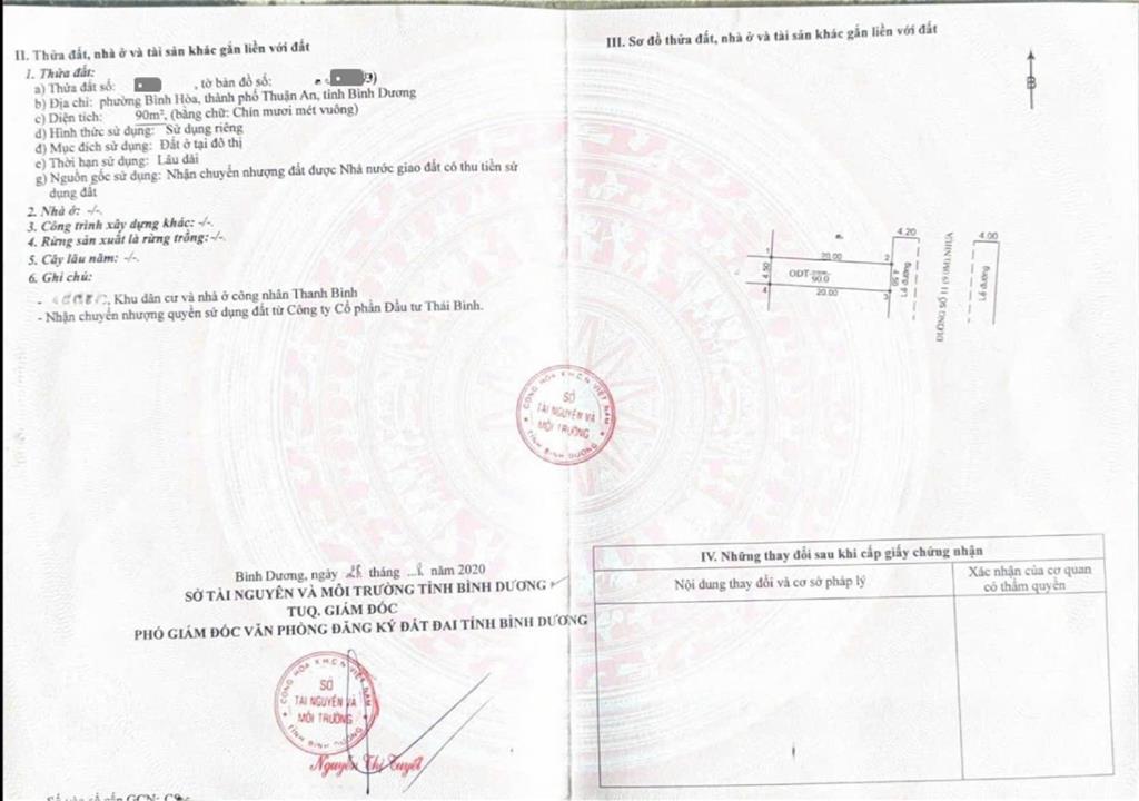 Bán đất 18x20m, đường số 11 kdc thanh bình, p. bình hòa, thu 70tr/th