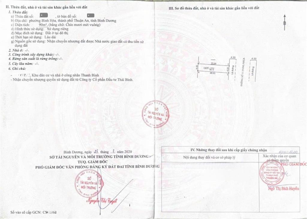 Bán đất 18x20m, đường số 11 kdc thanh bình, p. bình hòa, thu 70tr/th