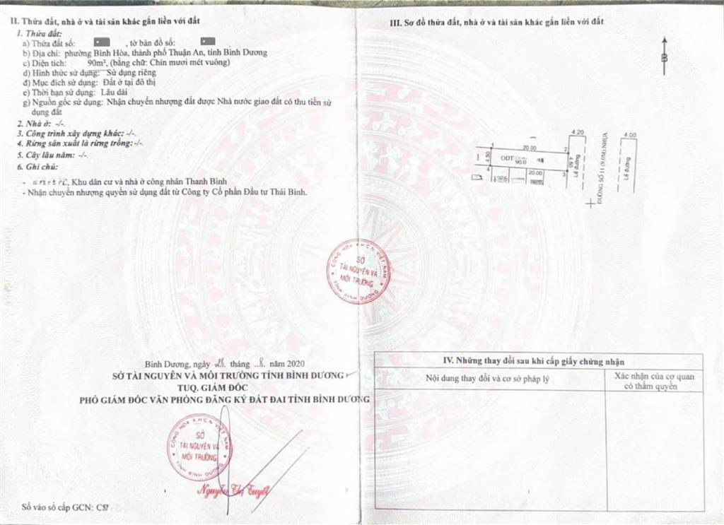 Bán đất 18x20m, đường số 11 kdc thanh bình, p. bình hòa, thu 70tr/th