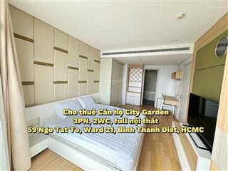 Cho thuê căn hộ city garden ở bình thạnh 140m2, 3pn, view landmark, full nội thất