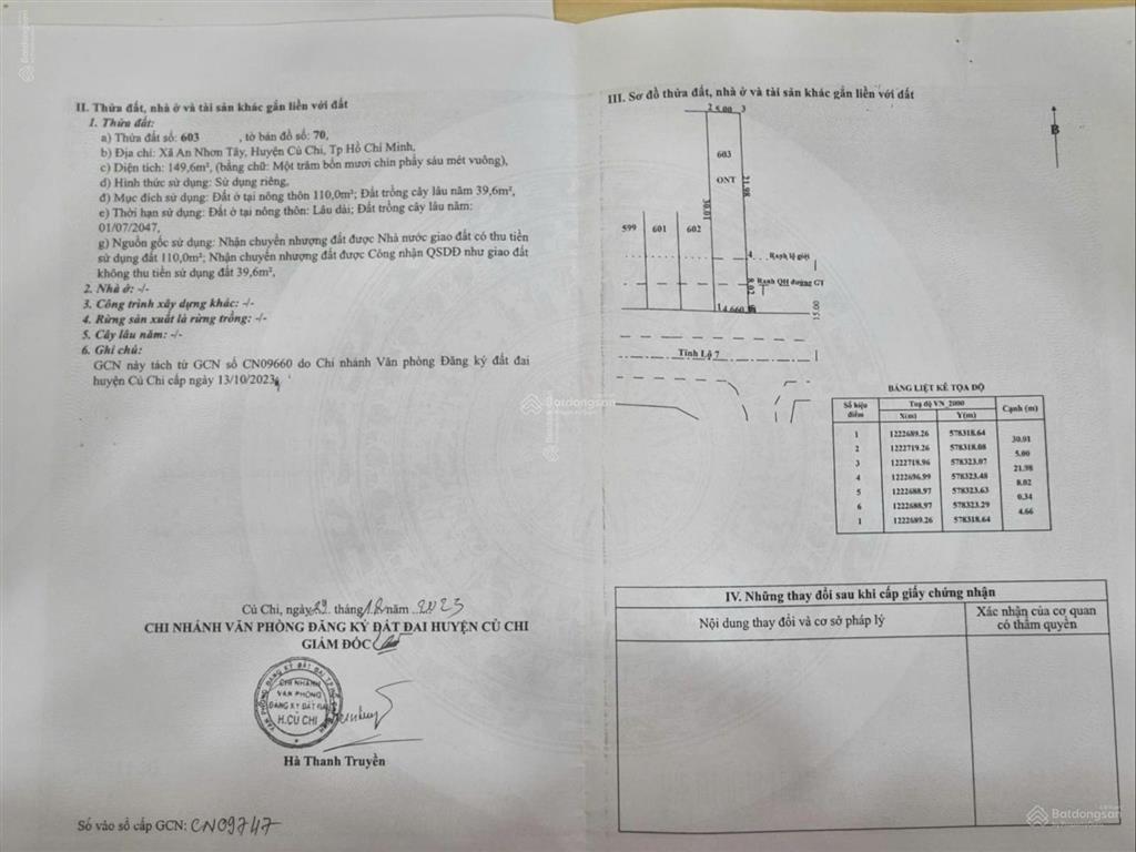 Bán lô đất mt tỉnh lộ 7, xã an nhơn tây, củ chi.
đất cao ráo bằng phẳng, dt 150m2