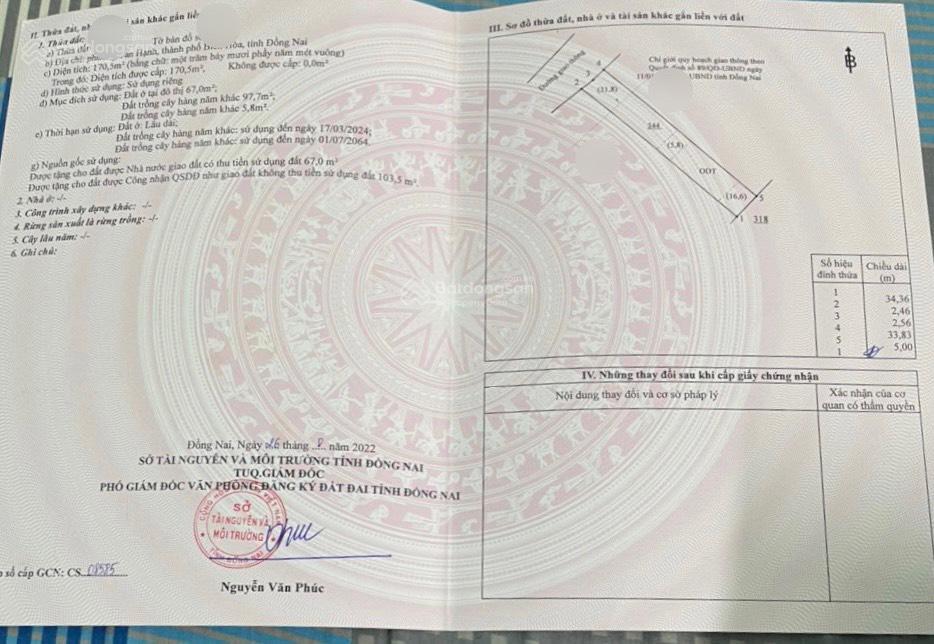 Đất đường bùi hữu nghĩa, phường tân hạnh, tp biên hoà