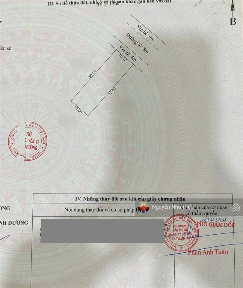 Bán đất 10x30m, kdc an thạnh, p.an thạnh, tp.thuận an