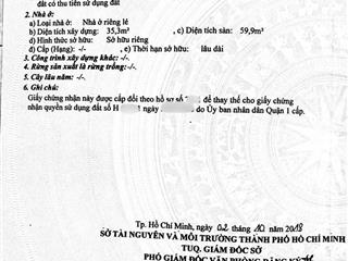 Nhà 2 tầng hẻm 3m nguyễn cảnh chân, 3x12m, dtcn 36,6m2, giá 5,9 tỷ