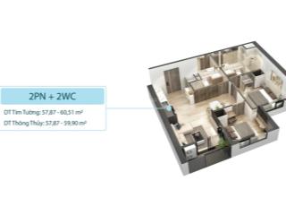 Bán căn hộ 2 ngủ 2 vệ sinh  59m2 sử dụng , chung cư sky oasis kđt ecopark  giá chỉ nhỉnh 65tr/m2