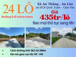 Siêu phẩm tri ân 24 lô f0 ngay gần kcn quốc tuấn  cẩm văn tại an thắng , an lão