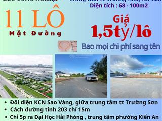11 lô f0 mặt đường  giữa trung tâm thị trấn trường sơn, an lão , hải phòng . chỉ từ 1,5 tỷ