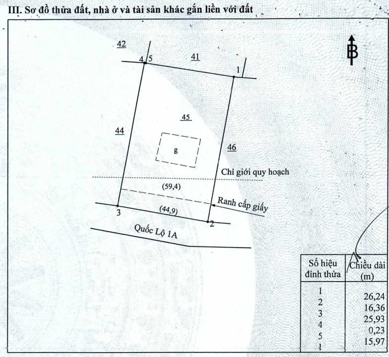 Mt ql1a (16.36 x 26.24m) cách cao tốc 3km, bưu điện 5km