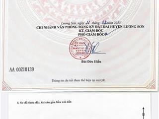 Mặt đường liên xã cư yên  lương sơn hoà bình giá chỉ 10tr/m2