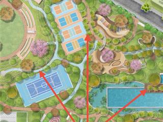 Căn pool villa dv505 siêu hiếm nhìn vào bể bơi và công viên nội khu