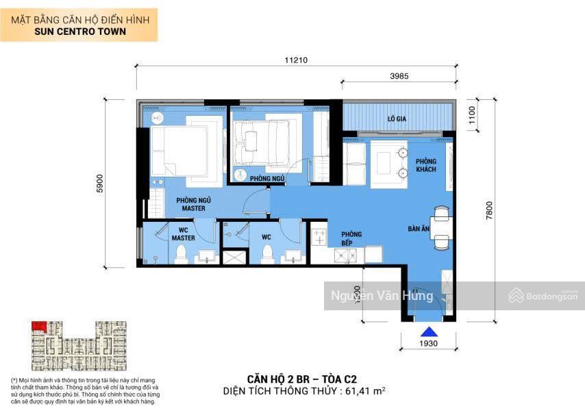 Cần bán căn 2pn dt 62m² căn c3.28.24 full nội thất dự án sun centro town suất đầu tư chỉ 1,4 tỷ