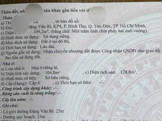 Mặt tiền 5,4m đặng văn bi thủ đức | 110m | hđ thuê 60tr/th | qhxd 8 tầng