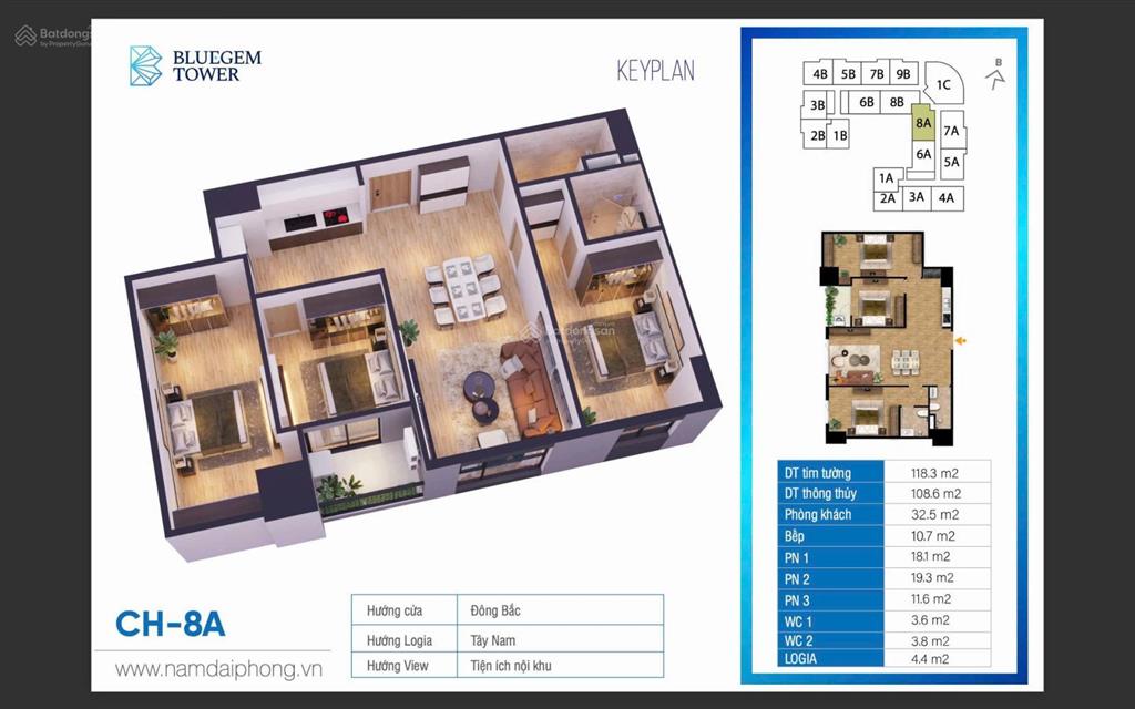 Bán gấp căn 3pn mới tinh bluegem thanh trì giá 64tr/m2, bàn giao quý 2/2026.  0967 513 ***