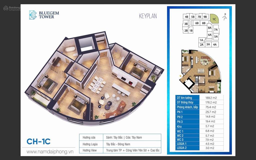 Bán gấp căn 3pn mới tinh bluegem thanh trì giá 64tr/m2, bàn giao quý 2/2026.  0967 513 ***