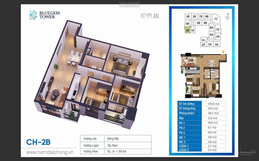 Bán gấp căn 3pn mới tinh bluegem thanh trì giá 64tr/m2, bàn giao quý 2/2026.  0967 513 ***