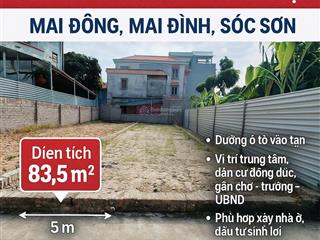 Bán đất đẹp 83.5m mai đông, mai đình, sóc sơn ô tô vào tận đất giá hợp lý. 0976 677 ***