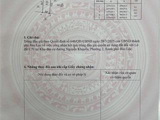 Chính chủ bán đất mặt tiền hẻm nguyễn khuyến phường 2, bảo lộc