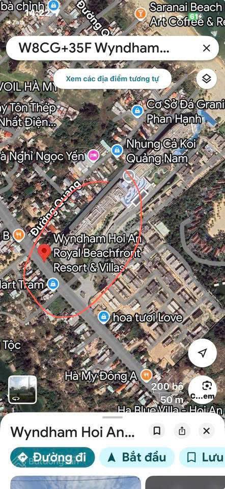 Trục biển đà nẵng  hội an phù hợp xây resort 768m2 giá 18.5 tỷ
