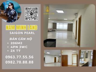 Hải Yến 0963775556  Bán căn hộ Saigon Pearl 4 Phòng ngủ 207m2- Nhà rộng, view sông cực đỉnh 