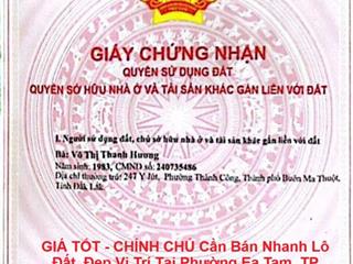 GIÁ TỐT - CHÍNH CHỦ Cần Bán Nhanh Lô Đất  Đẹp Vị Trí Tại TP Buôn Ma Thuật, Tỉnh Đăk Lăk