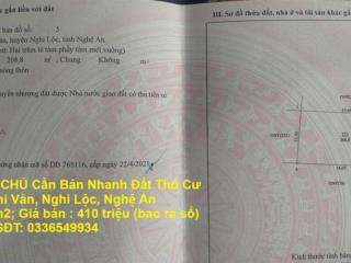 GIÁ TỐT - CHÍNH CHỦ Cần Bán Nhanh Đất Thổ Cư Tại Xã Nghi Văn, Nghi Lộc, Nghệ An