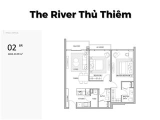 Cho thuê căn the river 2 phòng ngủ 2 wc 28 triệu ntcb