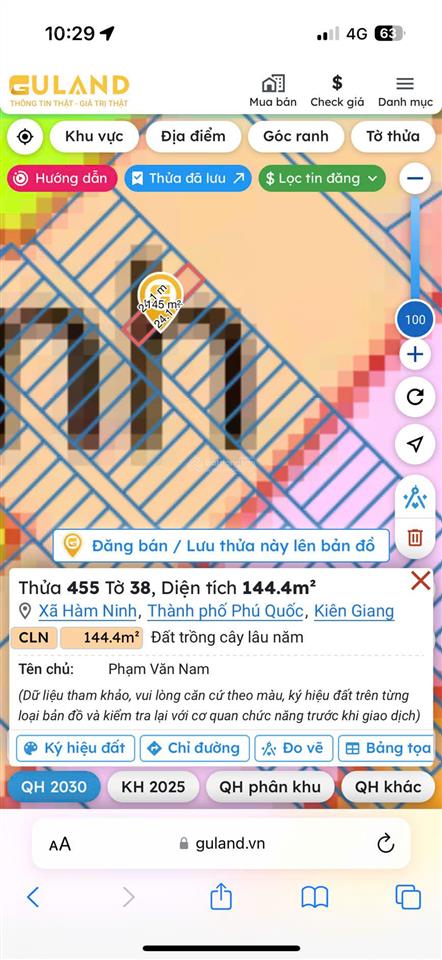 Chính chủ bán sẵn sổ , đất cln , gần tt xã hàm ninh , cách lộ dt 47 100m 0931 896 ***