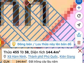 Chính chủ bán sẵn sổ , đất cln , gần tt xã hàm ninh , cách lộ dt 47 100m  0931 896 ***
