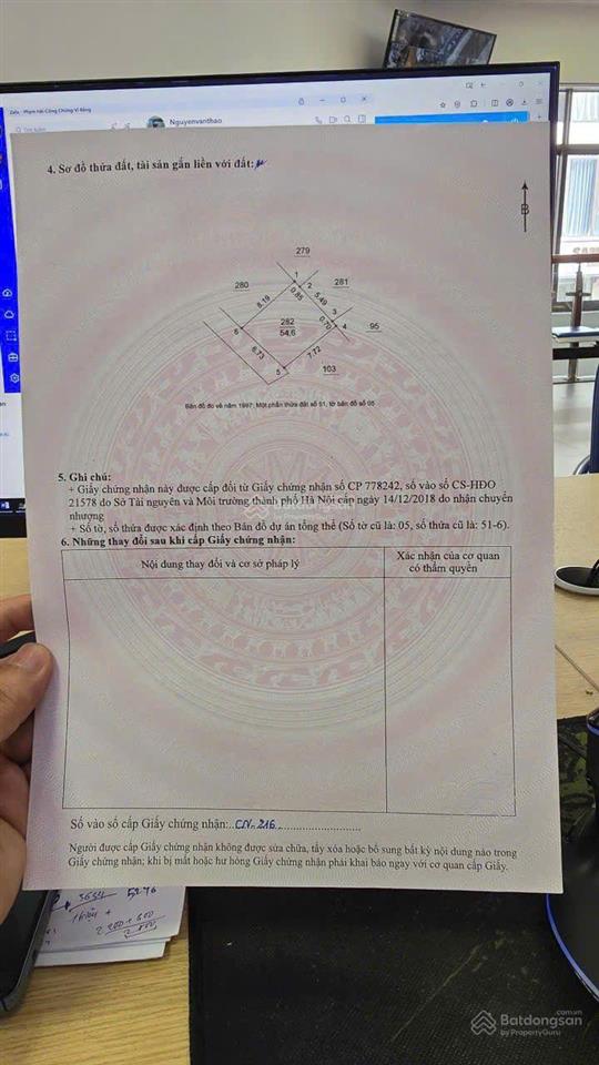 Bán đất siêu hot tại cống đá, hà đông, 4,75 tỷ, 54,6m2