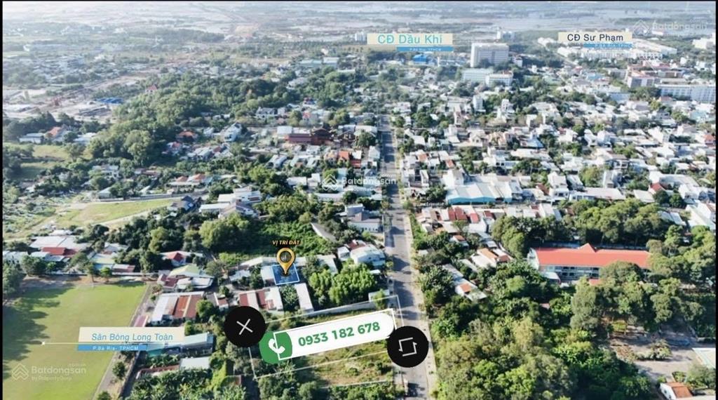 Bán đất mặt tiền đường oto ngay phường bà rịa. ngang 12x17m thổ cư 80m giá chỉ 3tỷ.  0933 182 ***