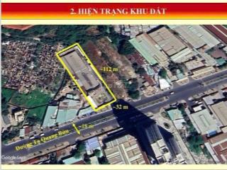 Bán gấp khuôn đất mặt tiền tạ quang bửu, quận 8 dt 3600m(32x112m). ctxd cao 20 tầng