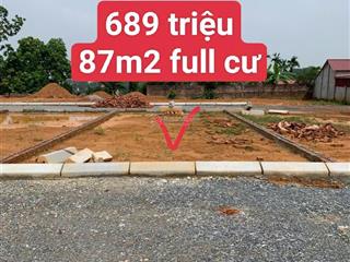 689 triệu sở hữu ngay lô đất 87m2 full cư cách sân vận động mỹ đình 57km, sẵn sổ đỏ gần ql32 ần kcn