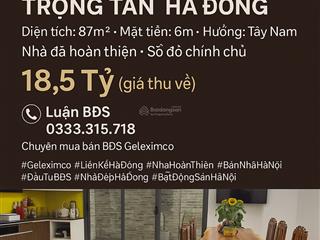 Bán nhà liền kề khu d geleximco lê trọng tấn, dt 87m2 giá chỉ 18,5 tỷ nhà đã hoàn thiện full