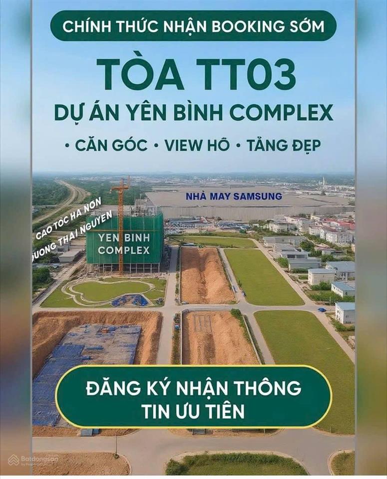 Chính thức nhận booking tòa tt03 (the flow) yên bình complex giá chỉ 1.3 tỷ /căn