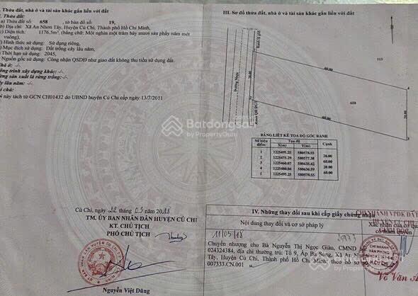 1176m2, mặt tiền đường bùi thị ngọn, an nhơn tây, củ chi. giá 6 tỷ