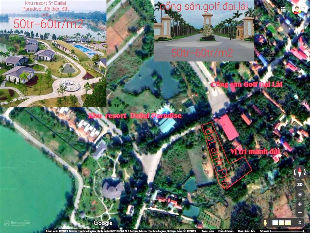 Bán đất vườn thổ cư đối diện cổng sân golf đại lải và khu resort đại lải paradise