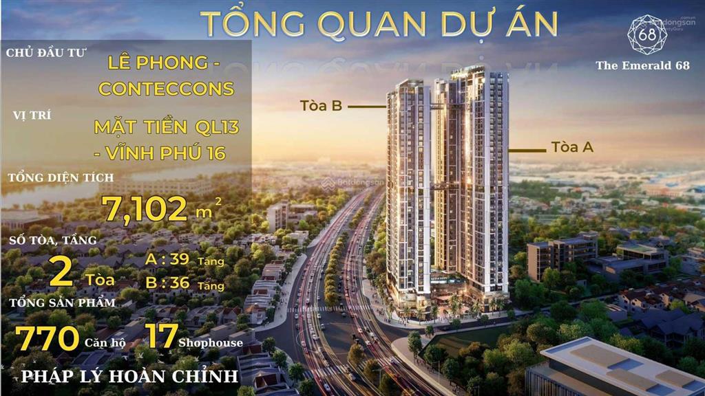 Căn hộ the emerald 68 chỉ 30% nhận nhà, 3 năm không trả gốc lãi