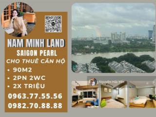Hải yến 0963 775 *** cho thuê căn hộ 2 pn saigon pearl tầng cao, view sông sài gòn, nội thất đẹp
