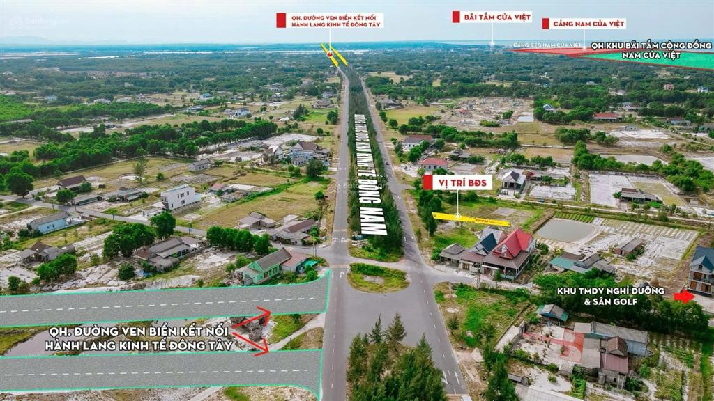 Mặt tiền đường 2 chiều hlkt  300m2 trục chính đường vành đai biển quảng trị rộng 60m