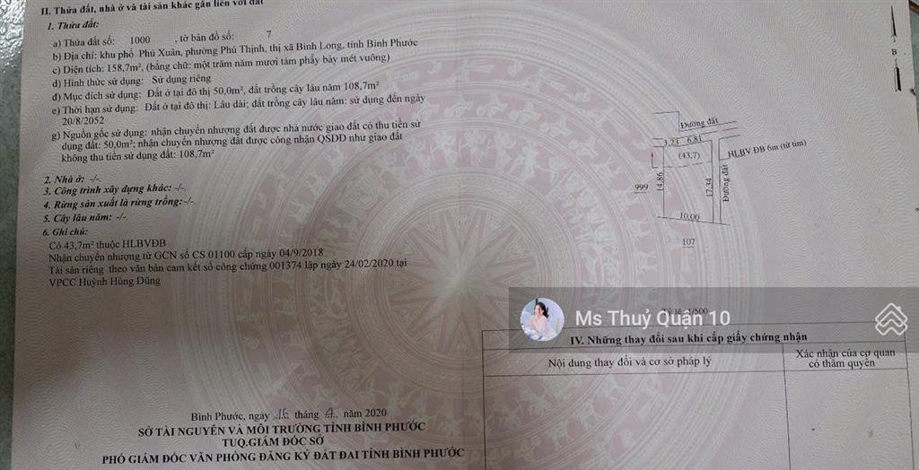 Bán đất trung tâm thị xã bình long, bình phước, ngay trung tâm tiêm chủng vnvc bình long