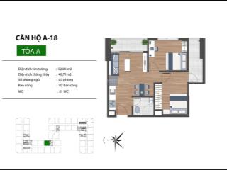 Căn hộ 2pn  diện tích 52.88m2  vào 150 triệu (bao gồm vat)