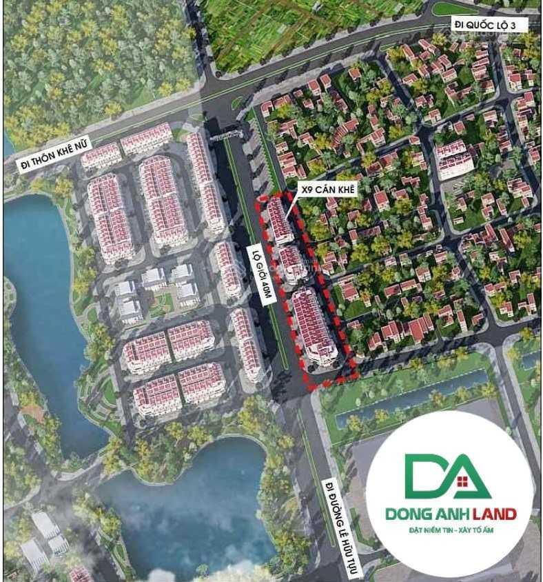 Bán đất đấu giá x9 cán khê, nguyên khê, đông anh mặt đường 40m kinh doanh view công viên