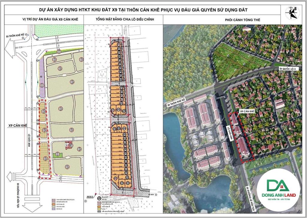 Bán đất đấu giá x9 cán khê, nguyên khê, đông anh mặt đường 40m kinh doanh view công viên