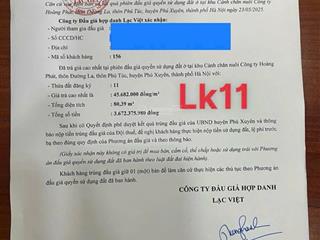 Đấu giá tại thôn đường la xã phú túc huyện phú xuyên tp hà nội