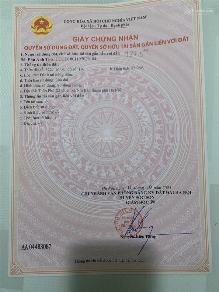 Bán đất ở full thổ lô 2 đường 2  phú minh cực đẹp (gần sân bay nội bài)