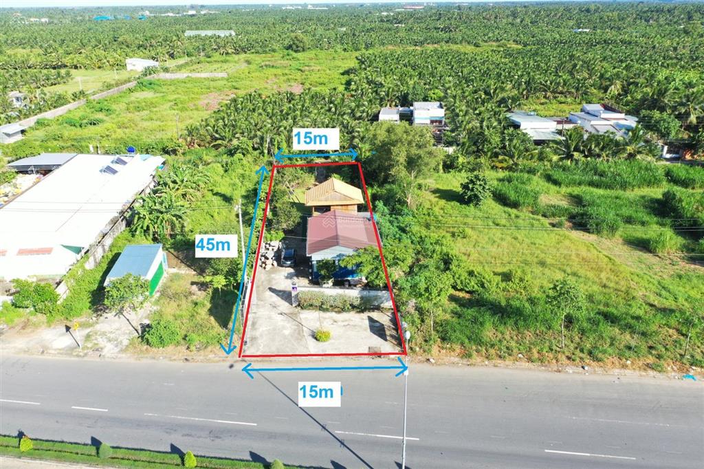 Cần bán đất mặt tiền 15m đường huỳnh tấn phát, gần kcn giao long, có sẵn văn phòng