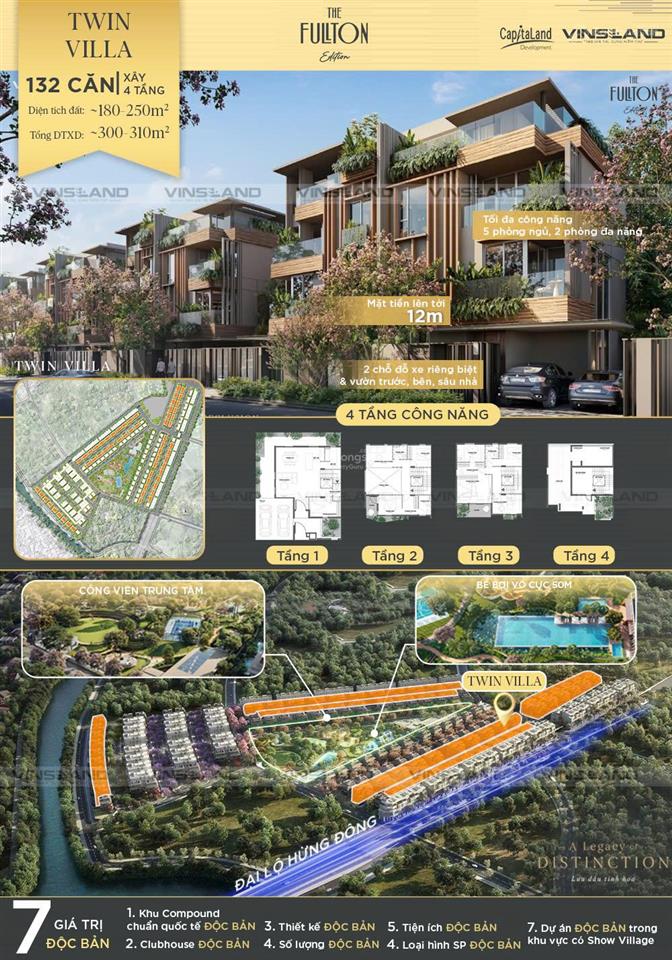 Tặng ngay 1 tỷ 330tr + 12% trừ vào giá khi mua căn liền kề xẻ khe tại the fullton. gía không chênh