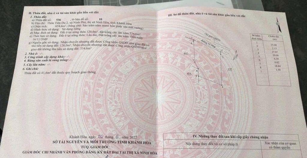 bán đất ngay chợ ngang 25m giá đầu tư Ninh Phú Ninh Hòa lh 0985451850