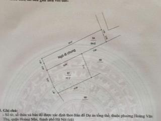 Bán đất ngõ Hoàng Mai SĐCC 78m2, mặt tiền 10.1m, 180 Triệu/m